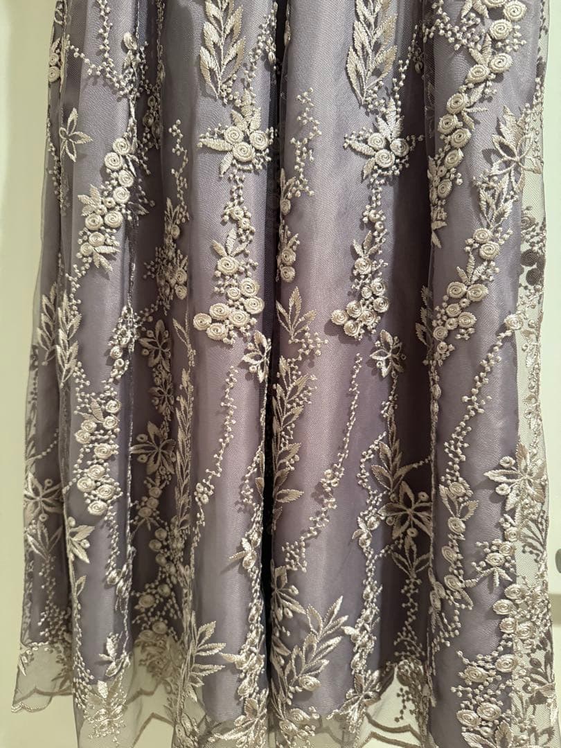 niana 刺繍レース バックリボン パーティードレス 結婚式