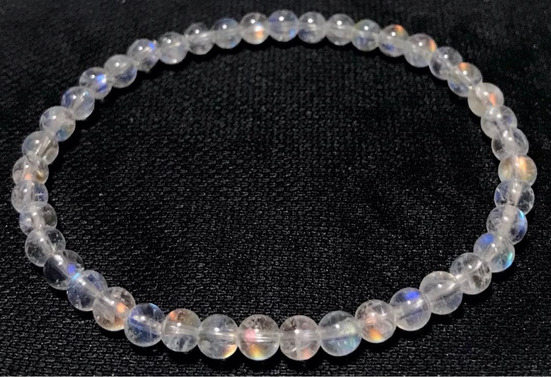 天然石　５A レインボームーンストーン　ホワイトラブラドライト　ブレスレット