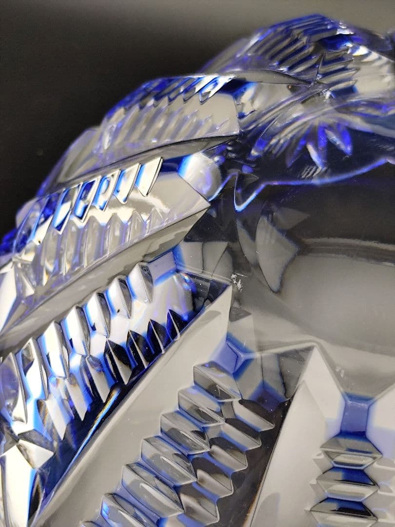 未使用品 希少品☆HOYA ホヤ 最高級 盛鉢 大鉢（切子、江戸切子、薩摩切子）