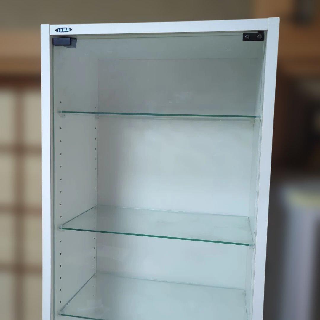 JAJAN ホワイト　ガラス　ディスプレイケース