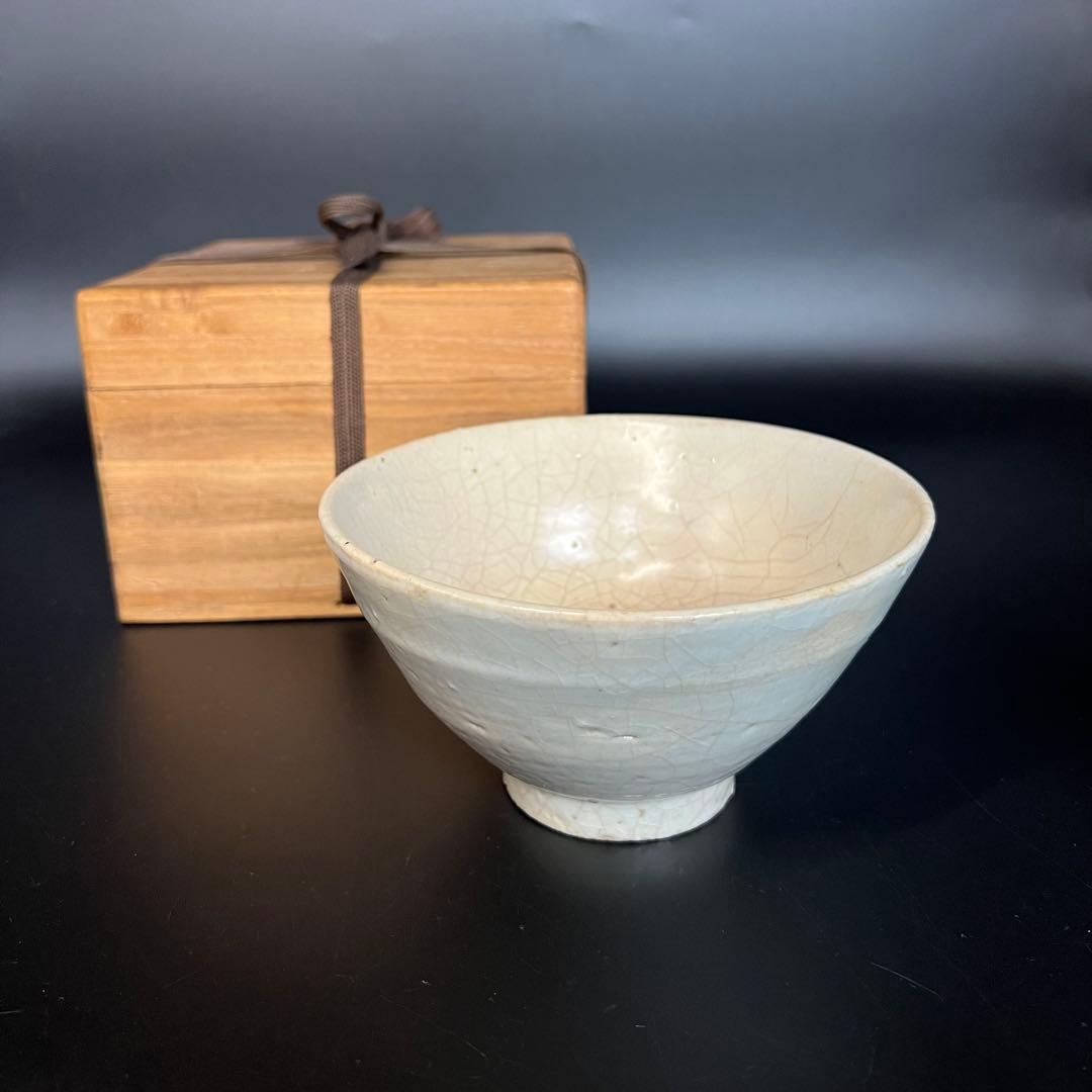 ◎古美術 庵々◎李朝 白磁 茶碗 共箱付◎韓国 李氏朝鮮時代 古陶磁 骨董古美術