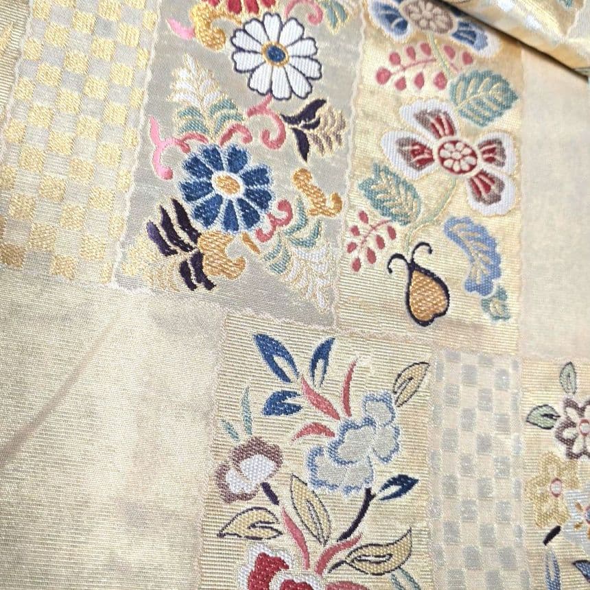 クリーム熨斗目振袖７点フルセット、成人式、前撮り、結婚式に