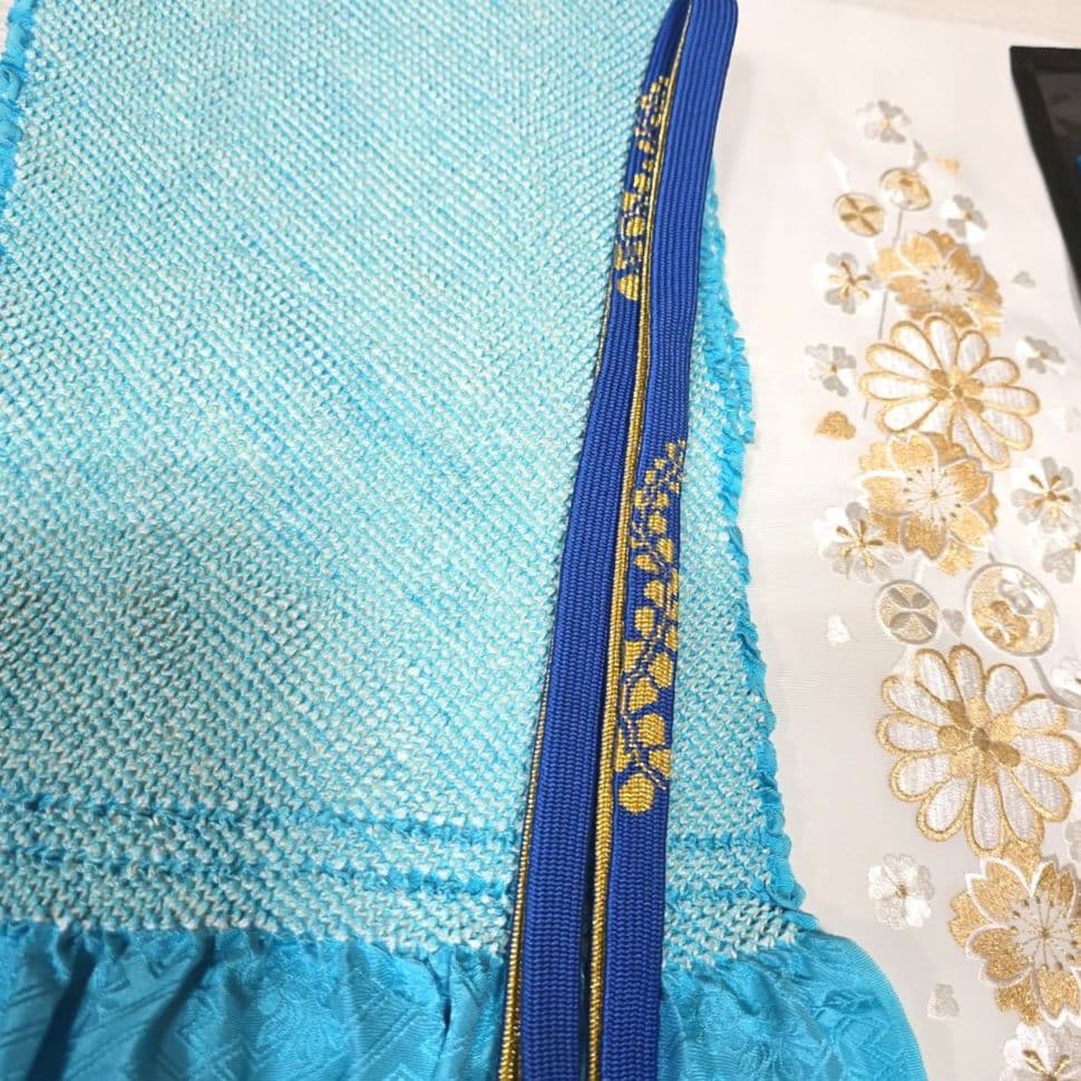 クリーム熨斗目振袖７点フルセット、成人式、前撮り、結婚式に