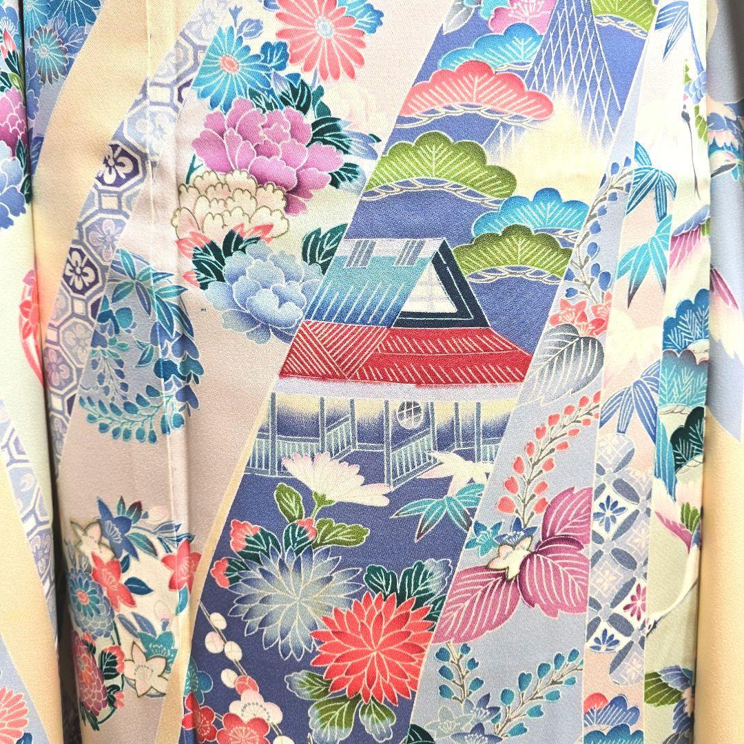 クリーム熨斗目振袖７点フルセット、成人式、前撮り、結婚式に