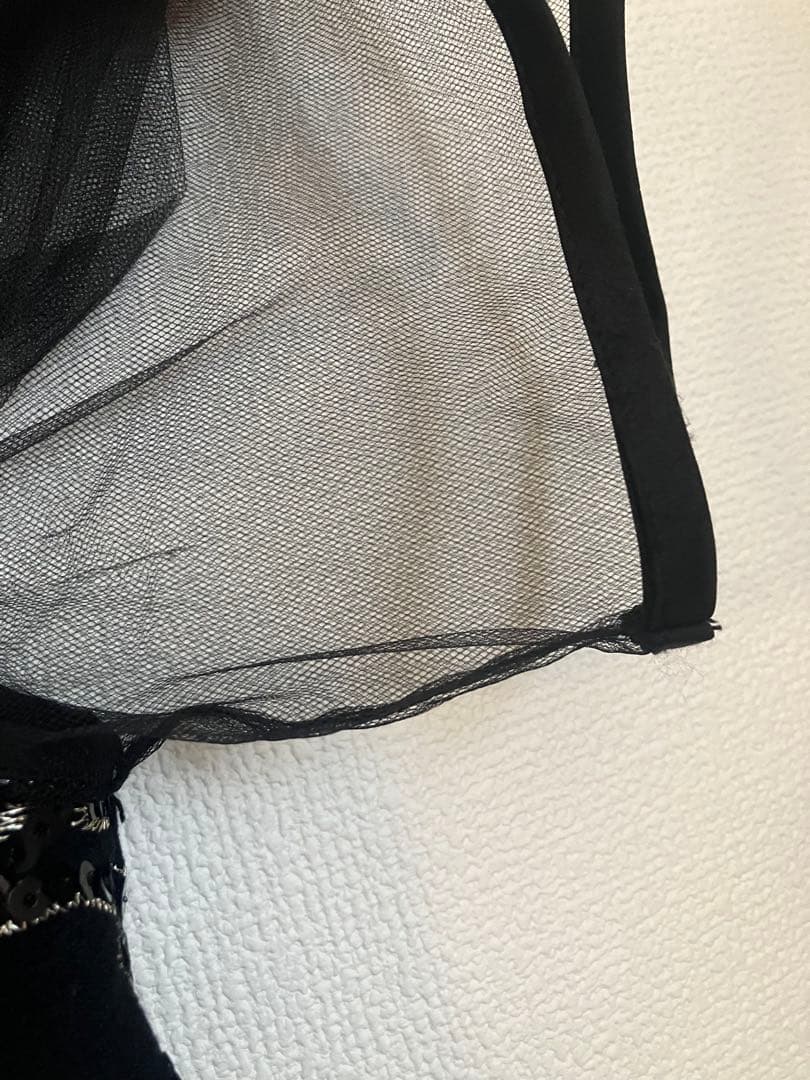 LEJA ドットチュールフラワースパンコールIラインワンピースドレス ブラックM