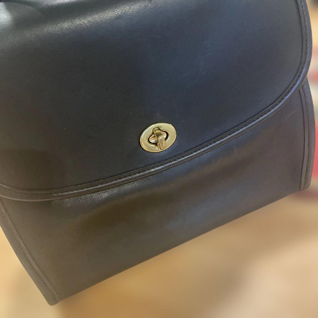 OLD COACH9977レザー ショルダーバッグ 黒　2way ショルダー付