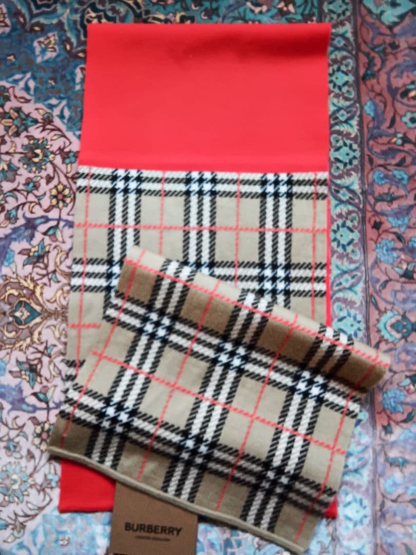 .n. バーバリー マフラーストール ニット マイクロサイズ 6043