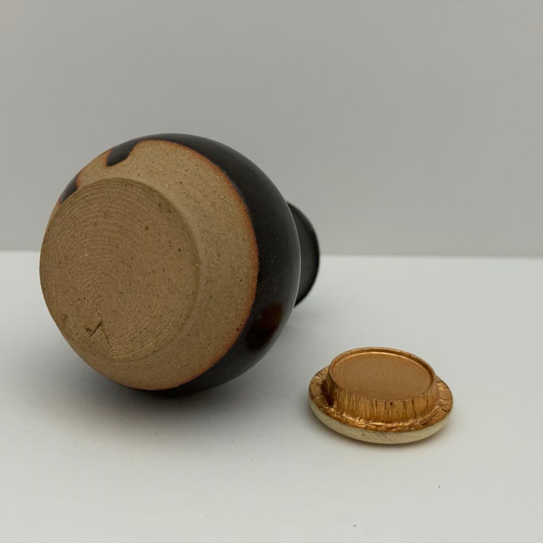 茶道具 暁窯 岡田暁山 利休鶴首写茶入 仕服添 茶道