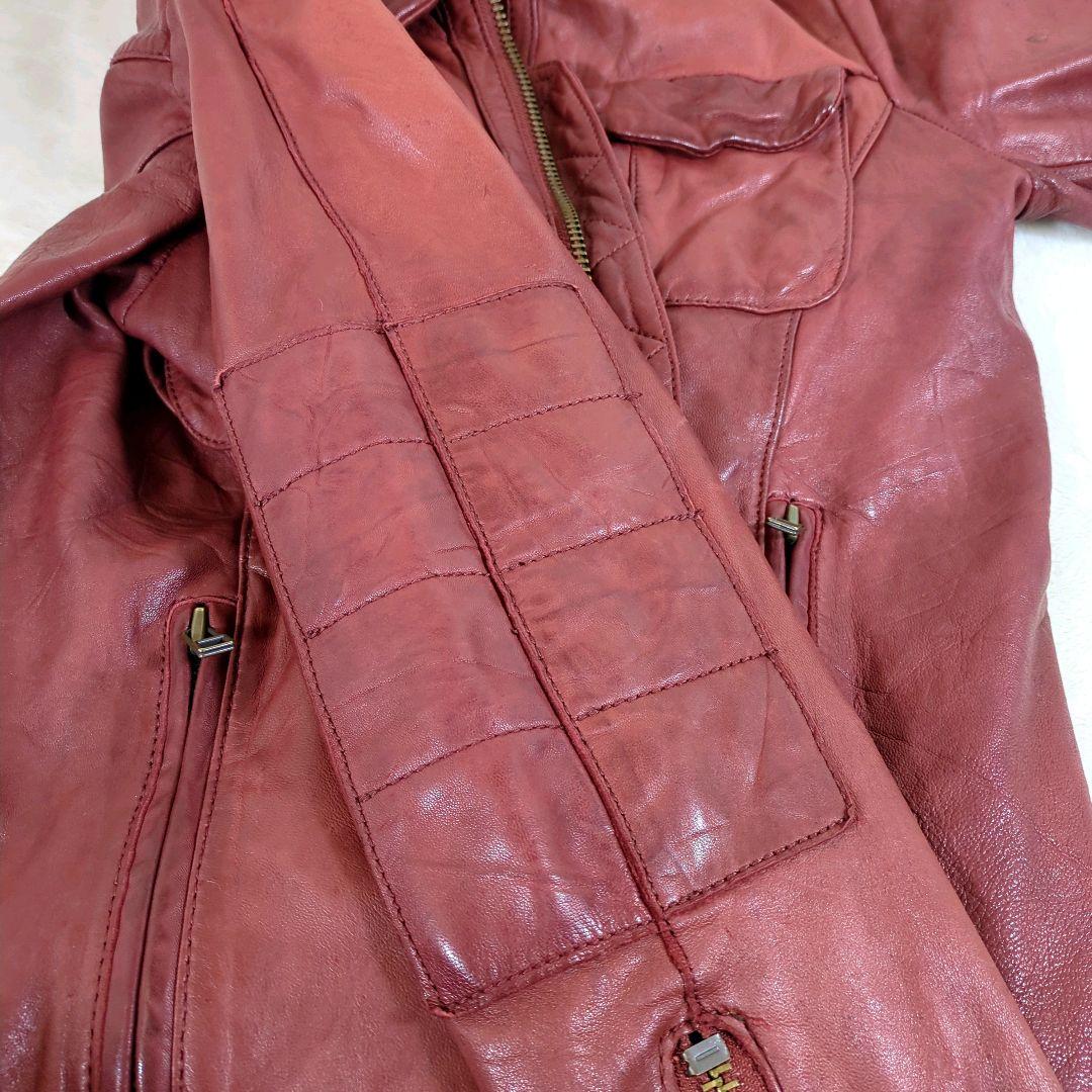 Johnbull レザージャケット MA-1 ラムレザー M ダメージ加工