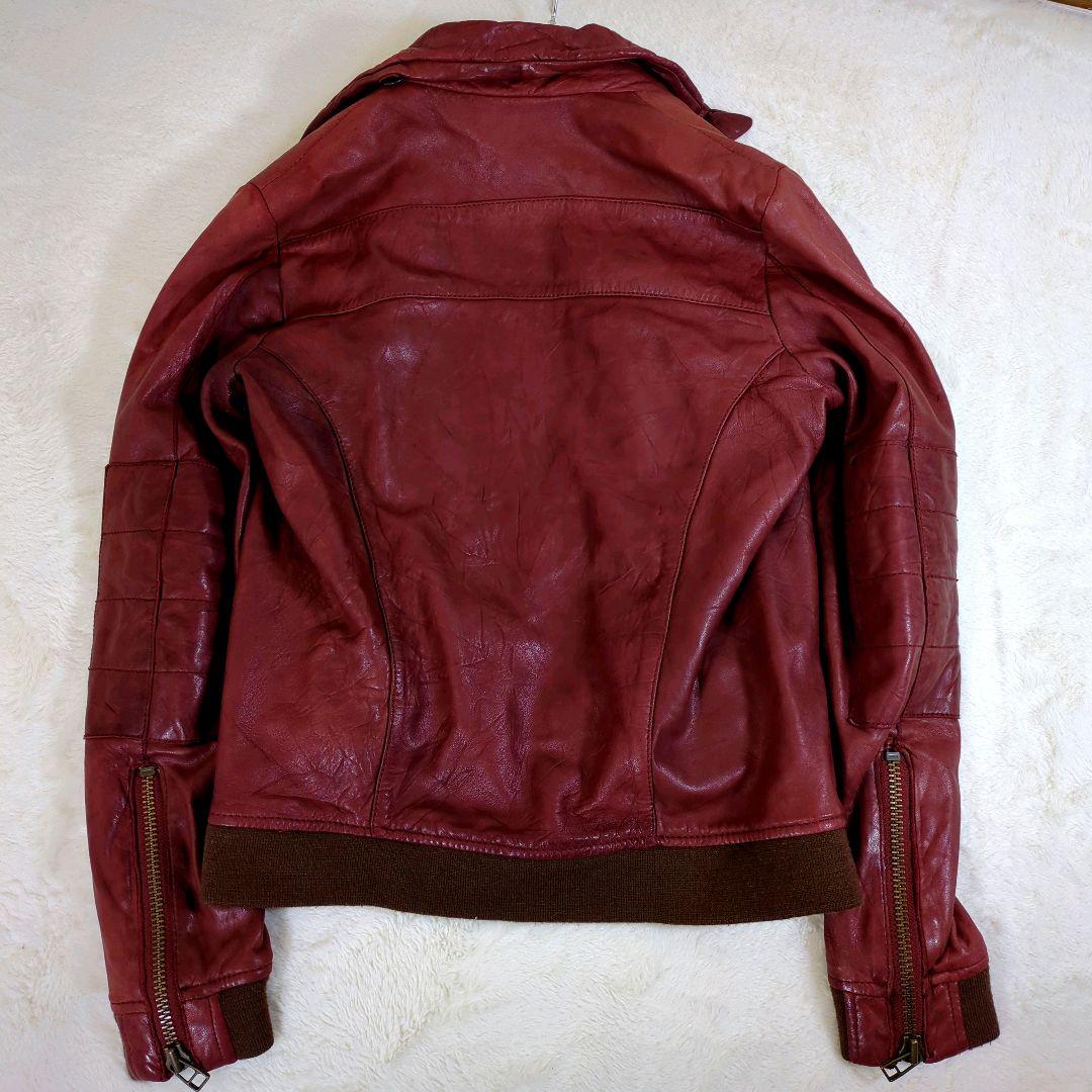 Johnbull レザージャケット MA-1 ラムレザー M ダメージ加工