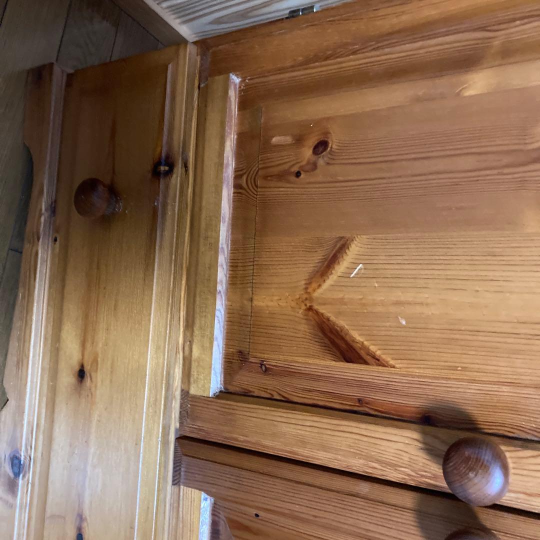 無垢材 2扉 収納キャビネット