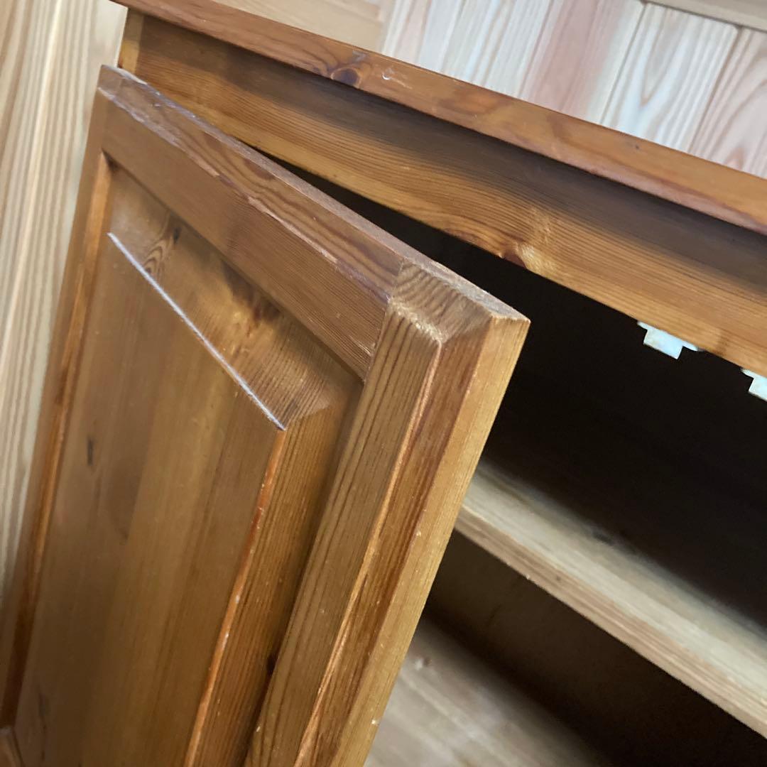 無垢材 2扉 収納キャビネット