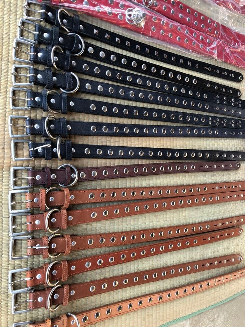 本革製スタッズ付　犬用首輪　渋い首輪　48本セット