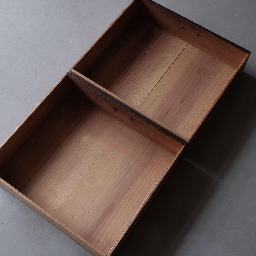杉材 ２杯抽斗付き展示台　花台 置床 小引き出し ローボード 古家具 古道具