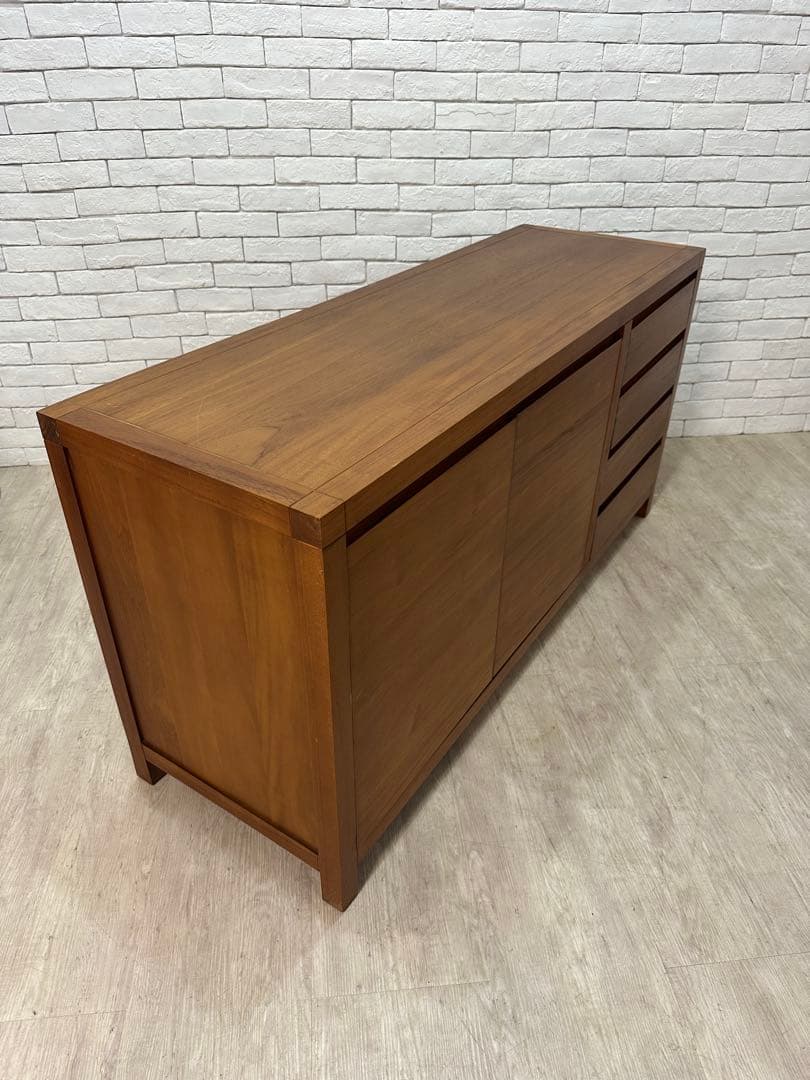 【東京都内23区配送無料】チーク材　サイドボード　キャビネット　チェスト　棚