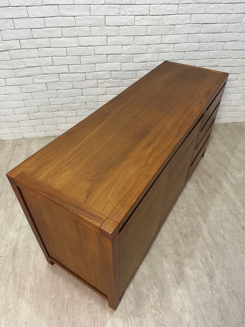 【東京都内23区配送無料】チーク材　サイドボード　キャビネット　チェスト　棚