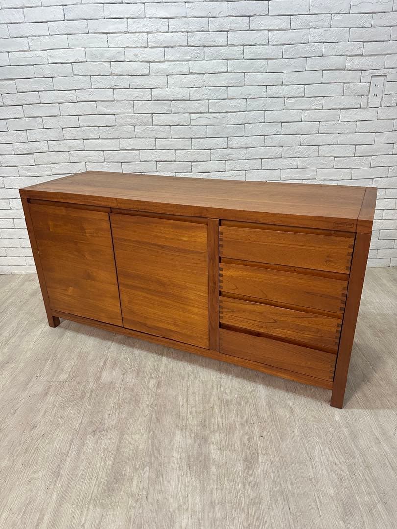 【東京都内23区配送無料】チーク材　サイドボード　キャビネット　チェスト　棚