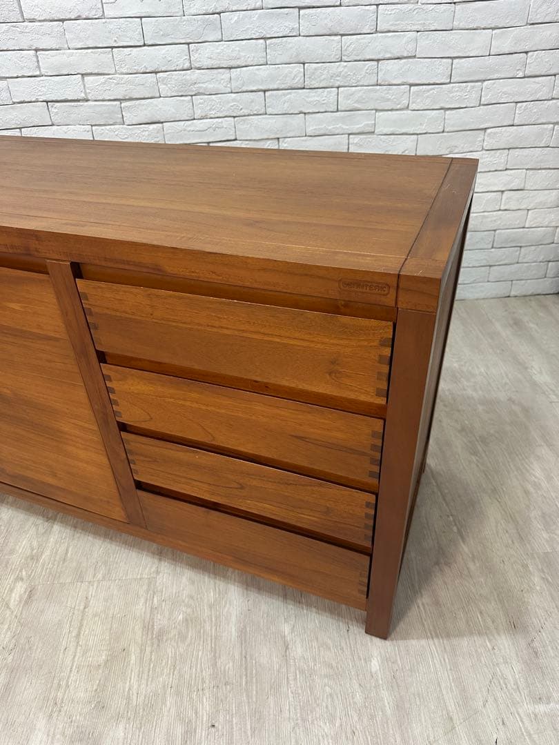 【東京都内23区配送無料】チーク材　サイドボード　キャビネット　チェスト　棚