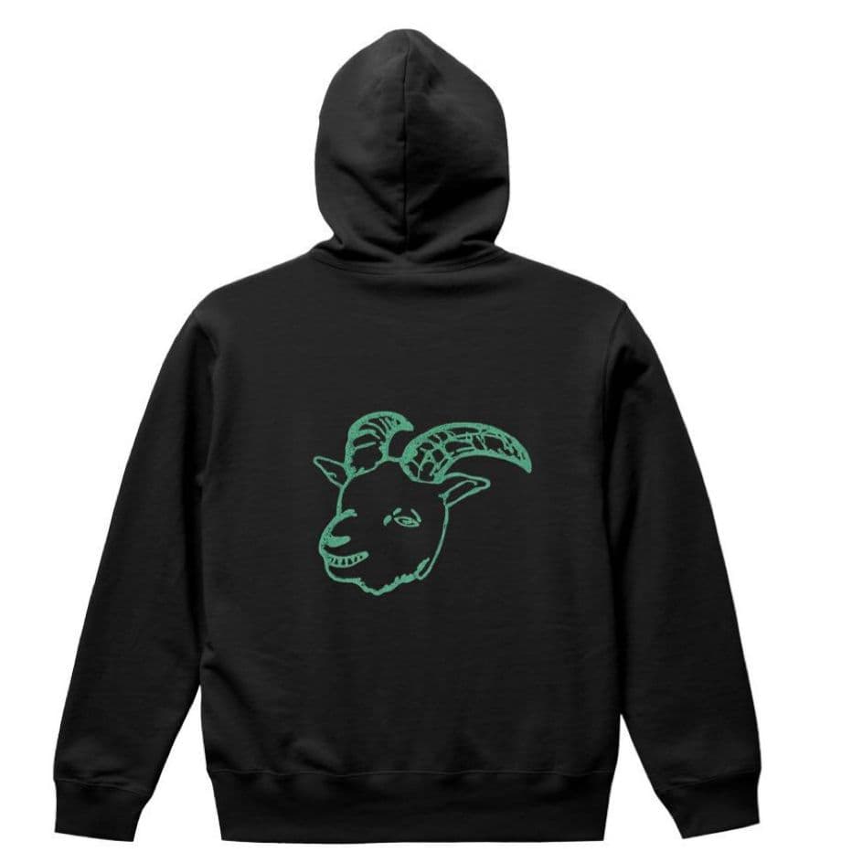 Chevon 黒×緑フルジップパーカー