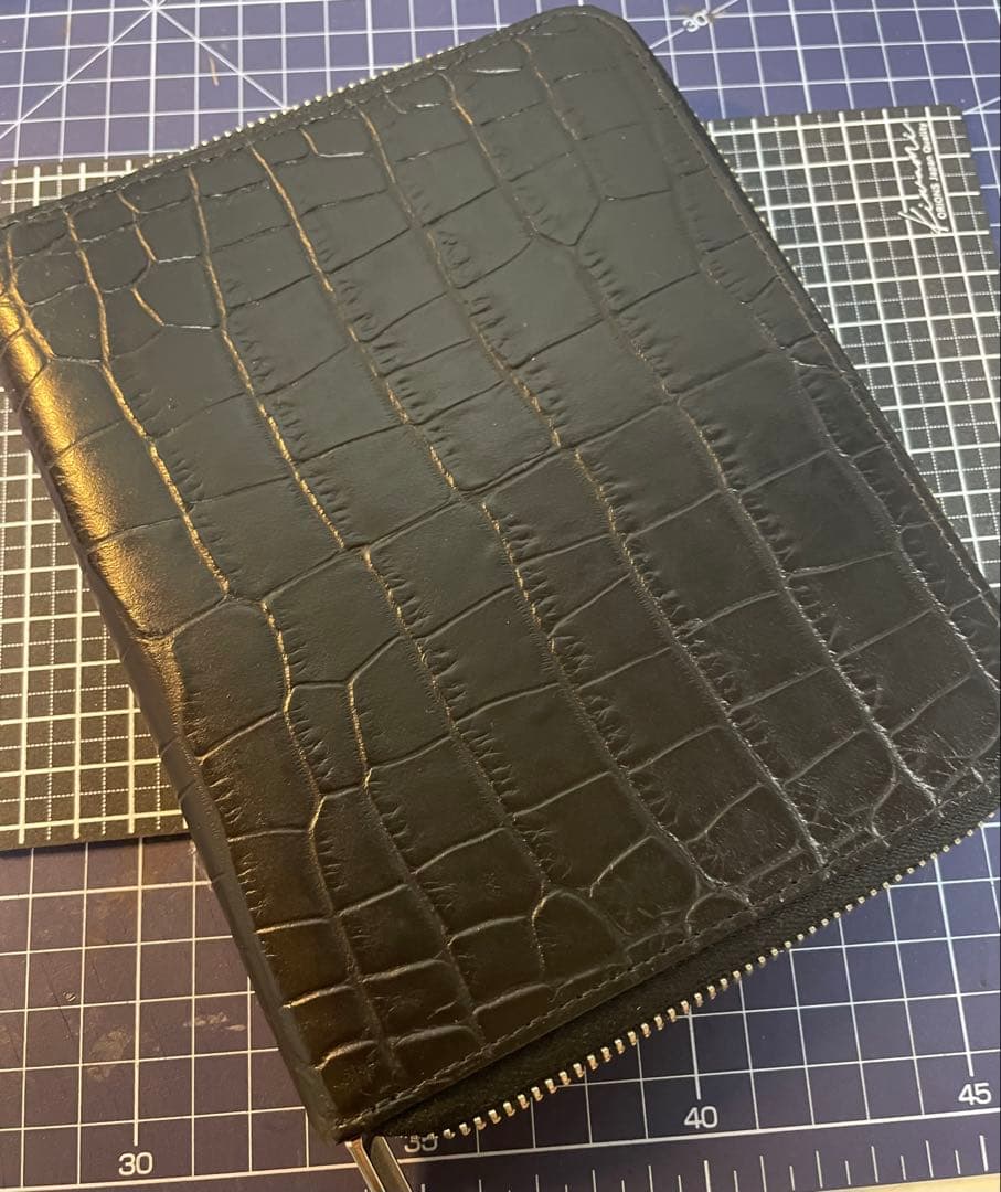 ROMEO/ロメオ クロコ型押し コレクション ペンケース 6本用 ブラック