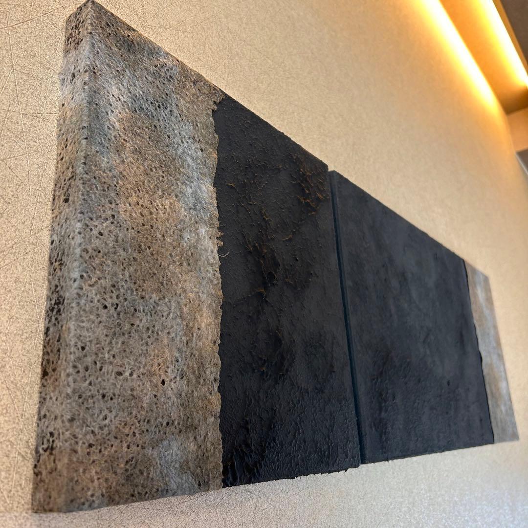 【和紙×漆喰】ファブリックパネル 2枚組 和モダン　アート インテリア　壁掛け