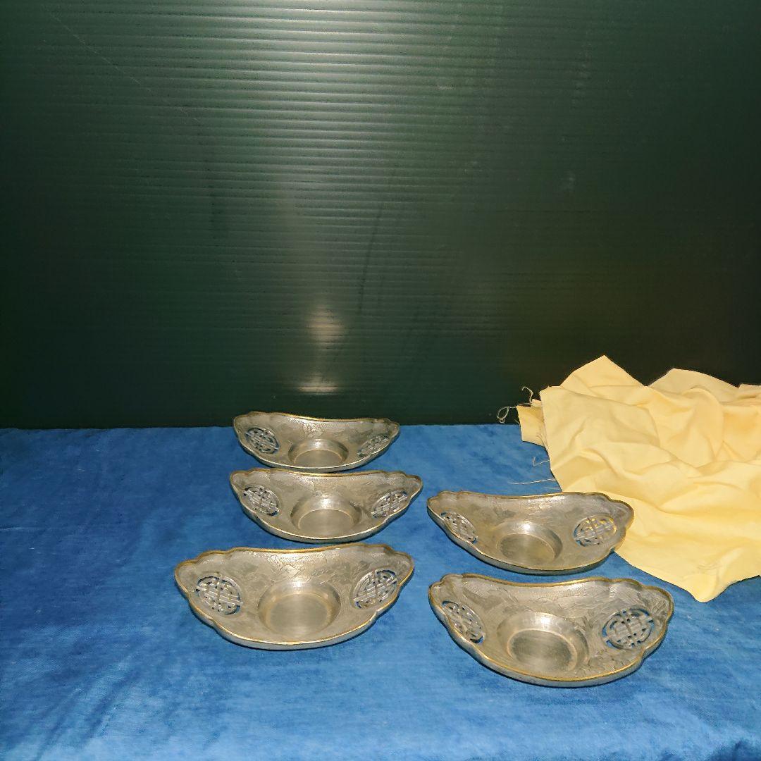 純錫古錫セット中国茶托古玩