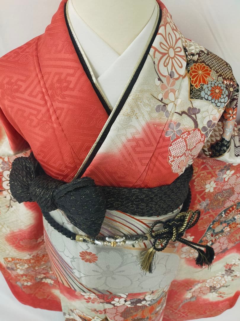 美品　正絹　京友禅　振袖3点セット