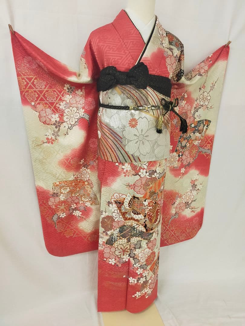 美品　正絹　京友禅　振袖3点セット