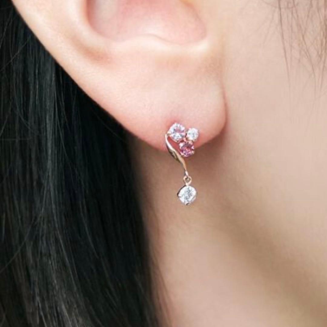 【TAKE-UP】揺れるカラーストーンピアス ピンクゴールド