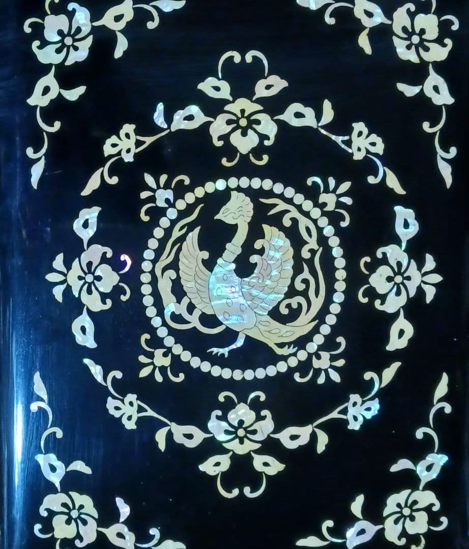 奈良漆器 正倉院文螺鈿硯箱 硯,水滴,唐墨2丁付 書道具