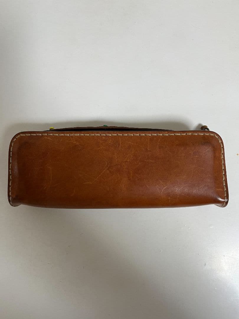 アンリークイール　 レザーペンケース ブラウン