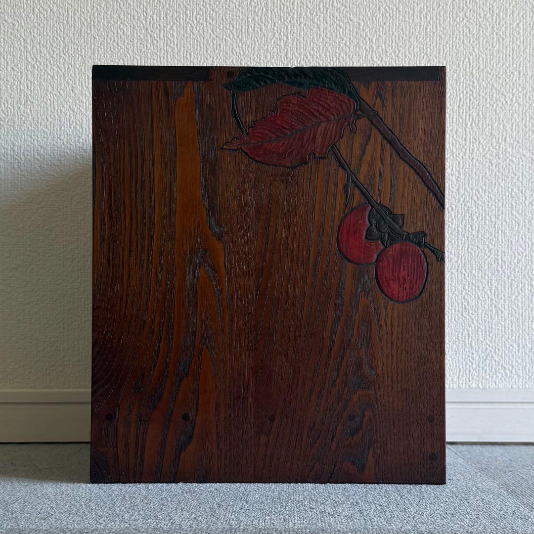 SNT1114 烏城彫 小箪笥 三段 彫刻 引き出し 作家印 時代物