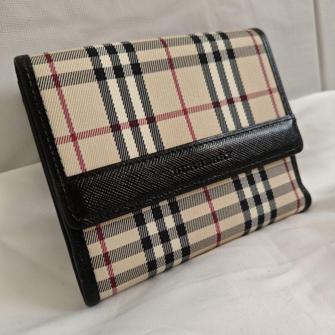 未使用品級　BURBERRY LONDON 折り財布　ノバチェック