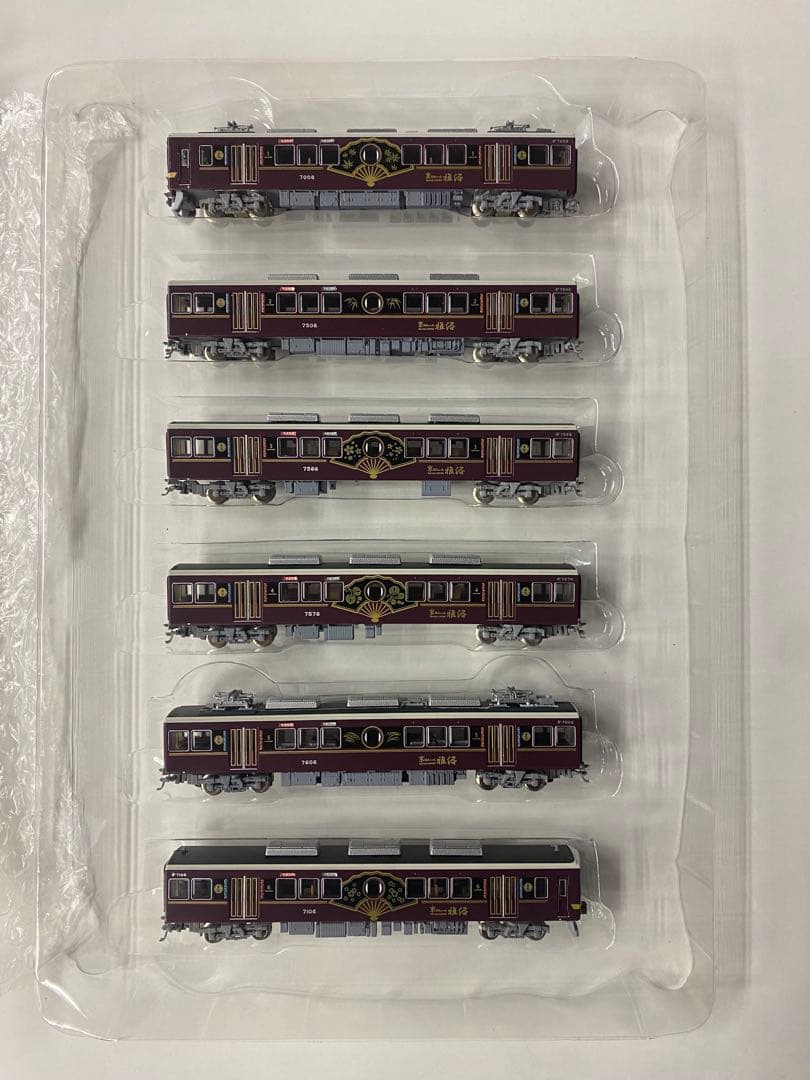 阪急7000系京とれいん雅楽 7006編成Nゲージ カスタム品ライト点灯鉄道コレ