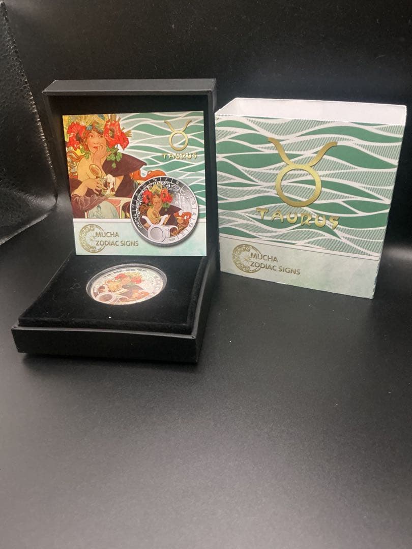 ミュシャ × 黄道十二宮 ― 牡牛座、Taurus　銀メッキ付き白銅貨