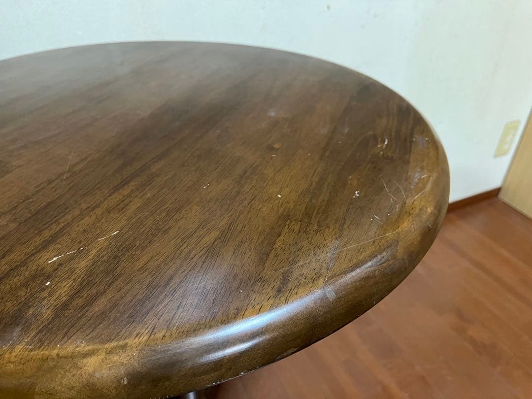 【アンティーク】木製丸型カフェテーブル　サイドテーブル