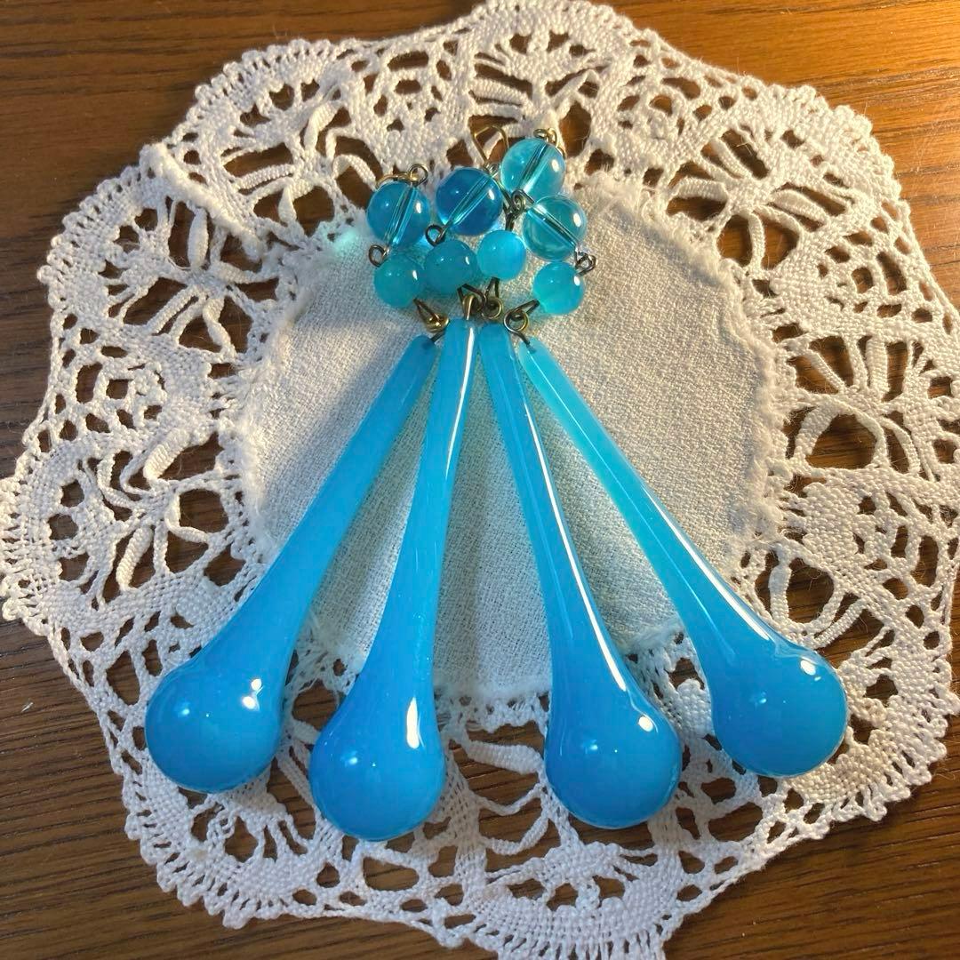 （ご予約）ミニシャンデリア（青の世界）　フランス　アンティーク　1910年