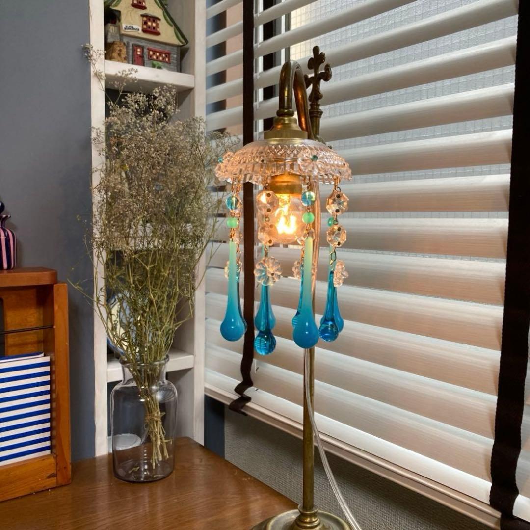 （ご予約）ミニシャンデリア（青の世界）　フランス　アンティーク　1910年