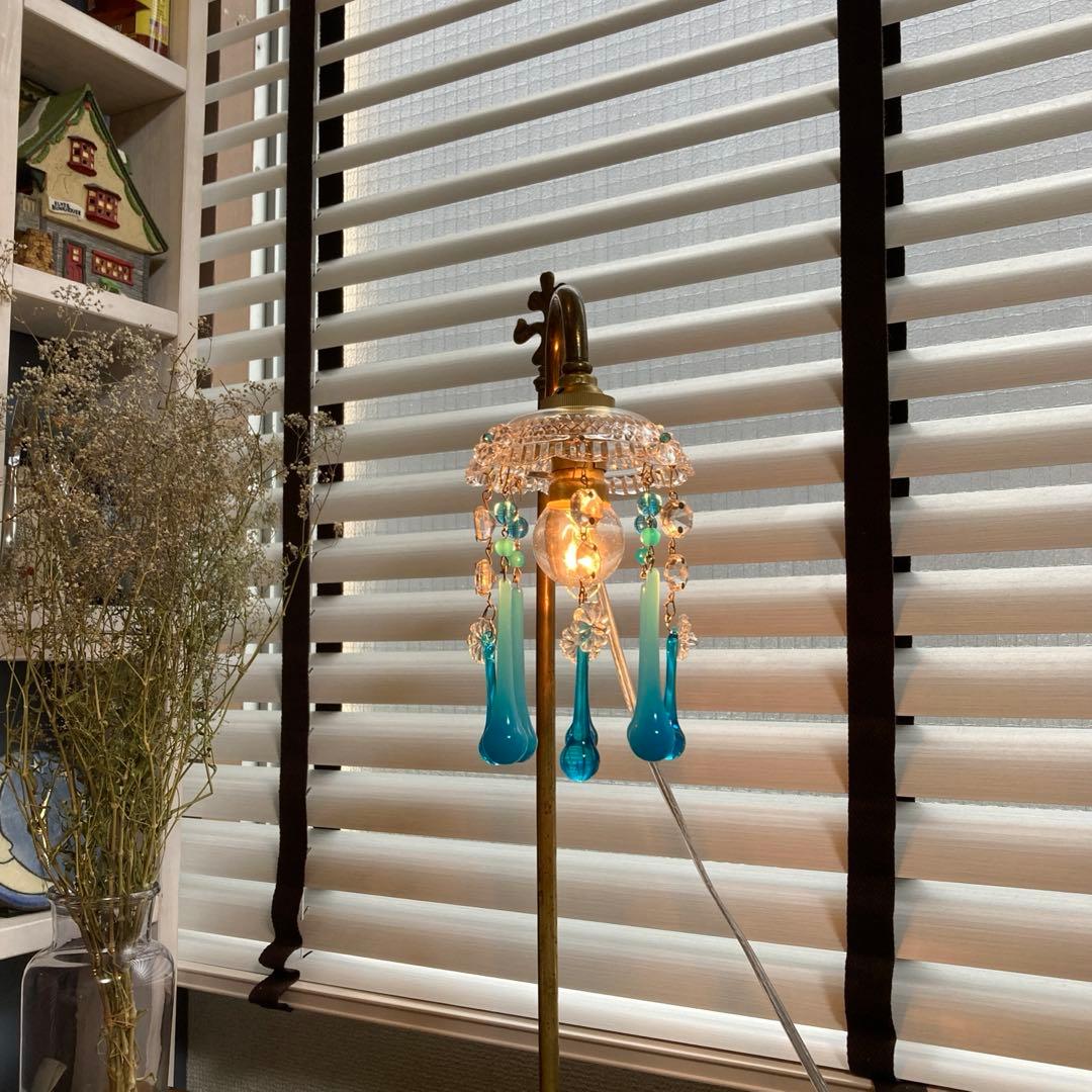 （ご予約）ミニシャンデリア（青の世界）　フランス　アンティーク　1910年