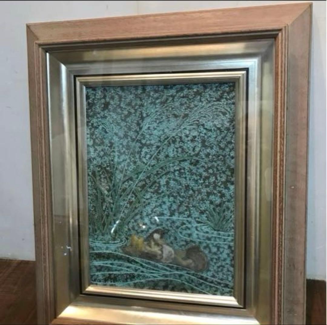 美品　常雄　額入り絵画　水鳥　落ち着いた色合いが素敵な　表現が丁寧で奥深い　壁掛