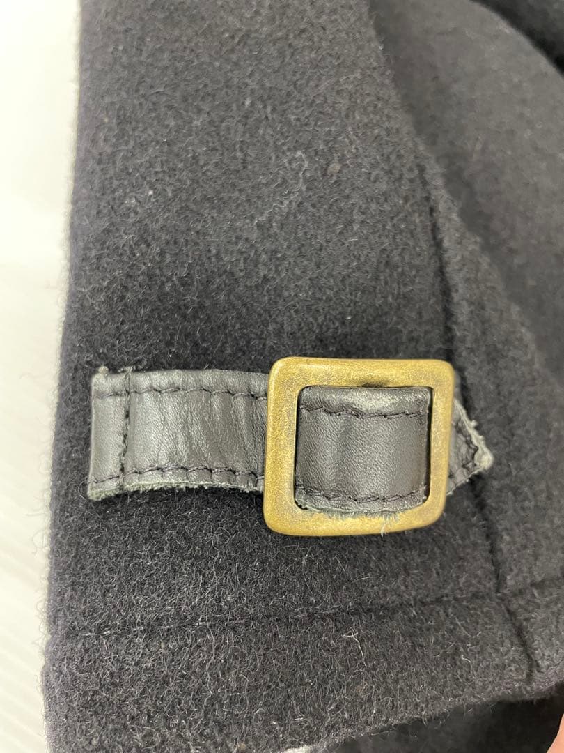 knmen129-0747 ショット　メルトン　CPO ジャケット36 ブラック