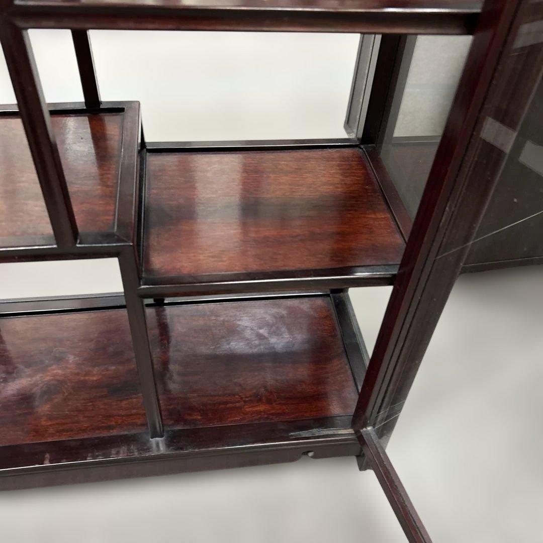 アンティーク飾り棚　中国　骨董置き　ガラスケース