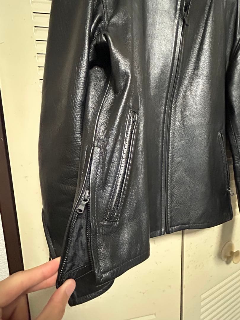 N.ハリウッド 羊革 レザーライダースジャケット(サイズ38 M-L)