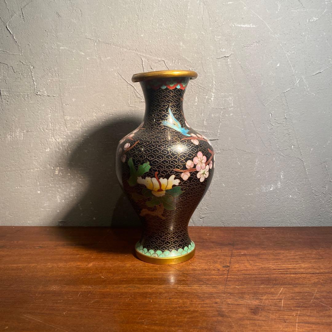 中国美術 七宝焼 景泰藍 花瓶 骨董品 オブジェ インテリア 置物