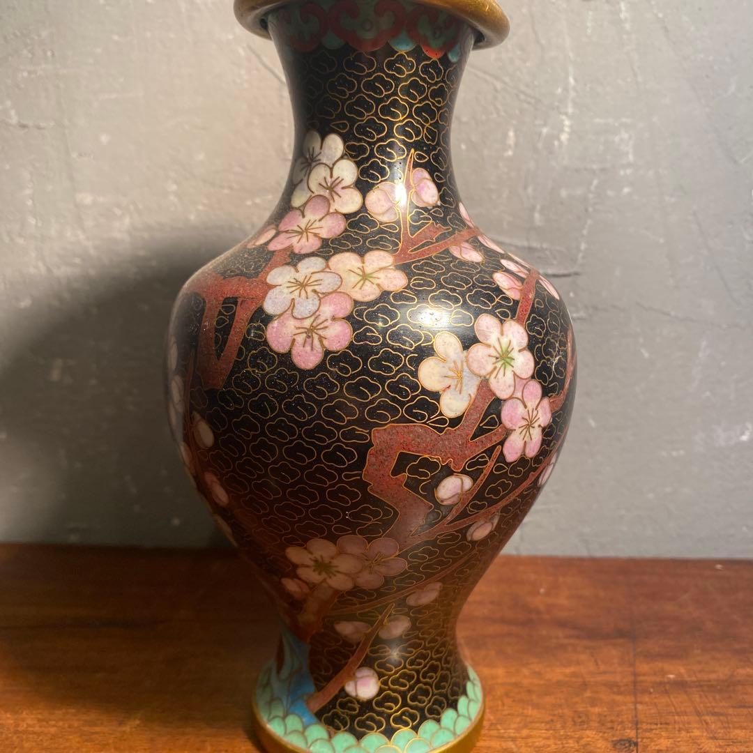 中国美術 七宝焼 景泰藍 花瓶 骨董品 オブジェ インテリア 置物