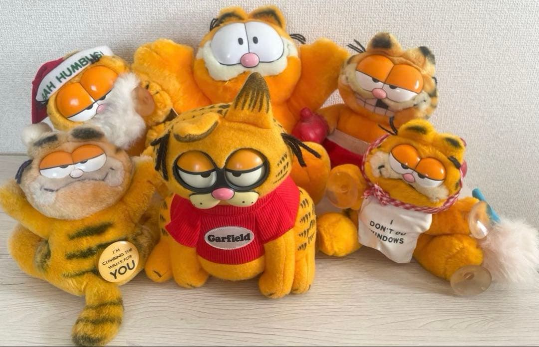 【★激レア★目玉商品、タグ付含】ガーフィールド ぬいぐるみ　６点　レッド系セット