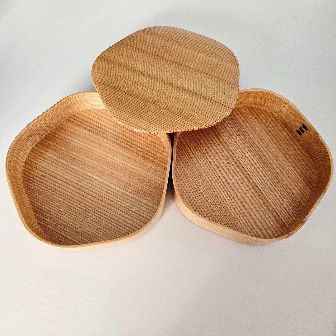 ★大館工芸社 曲げわっぱ 梅花重 ２段 大きめ 重箱★