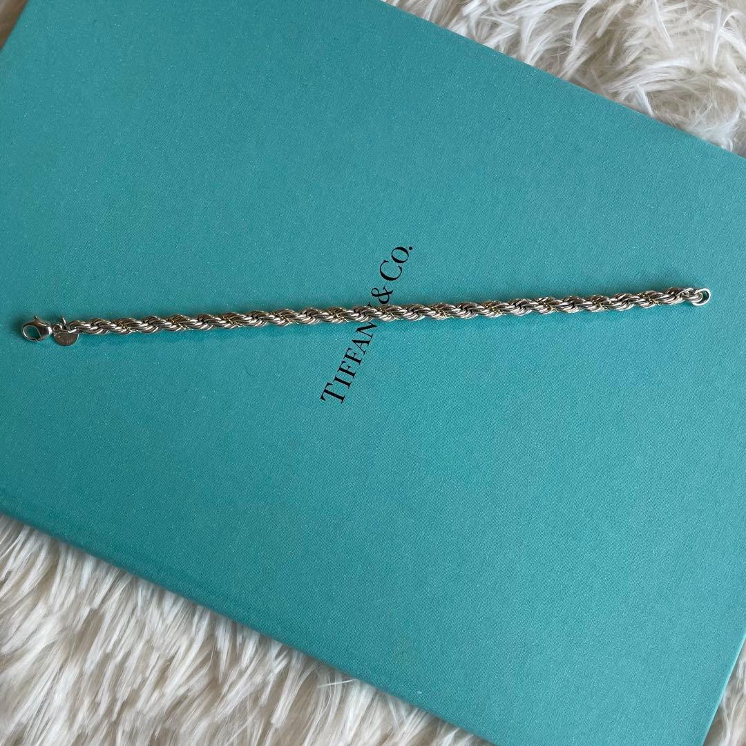 TIFFANY&CO ツイストロープチェーンブレスレット シルバー ゴールド