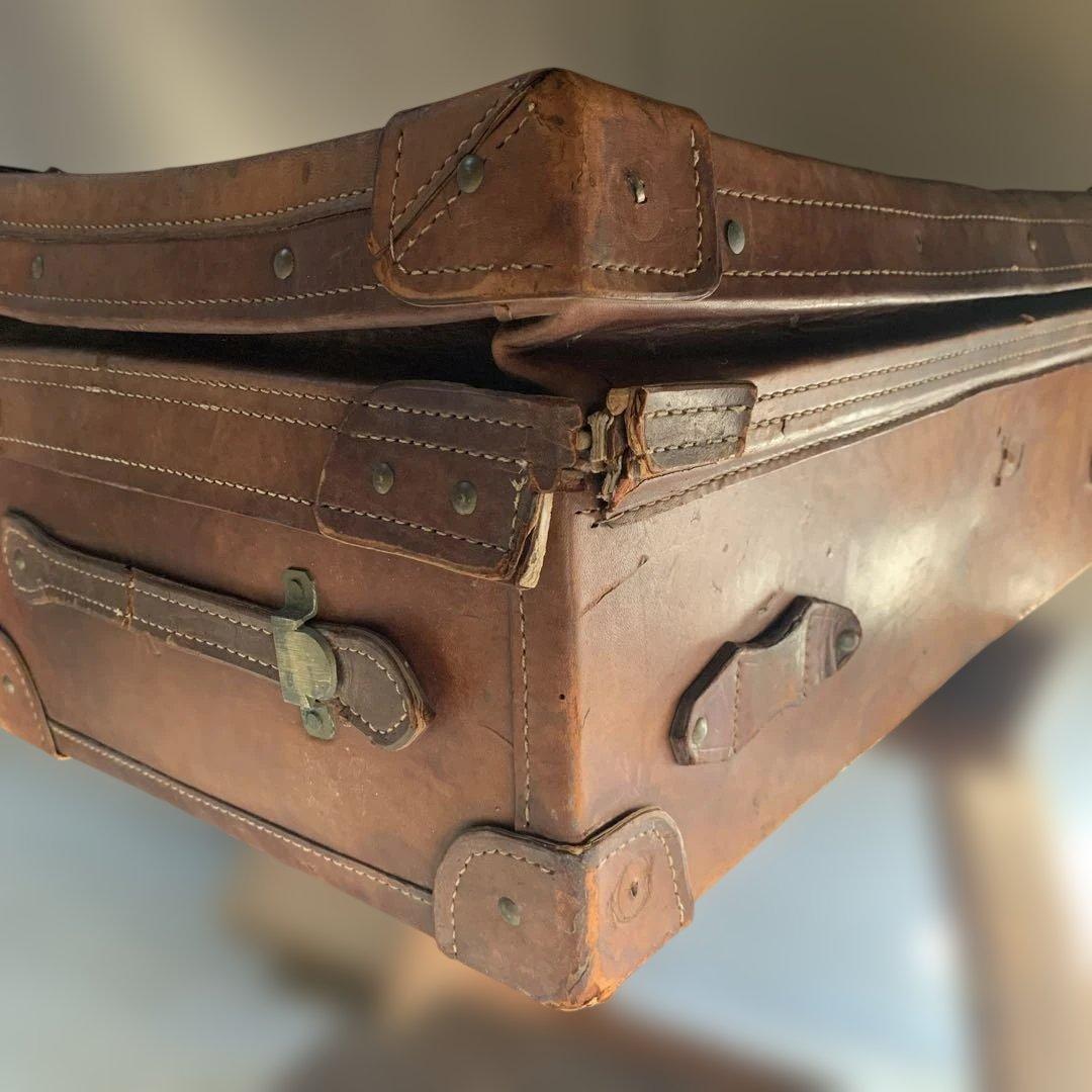 アンティーク/革トランク/重厚/収納ケース/ヴィンテージ/オブジェ/本日限定価格