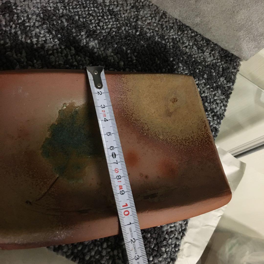 備前焼　緋襷　絵皿　角皿　長方皿　四方皿　大１枚　小２枚　セット